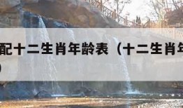 属相婚配十二生肖年龄表（十二生肖年龄表2024年）